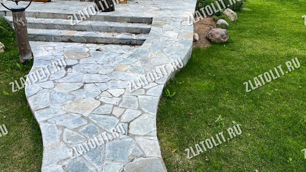 плитняк златолит Серебро для мощения в наличии от производителя